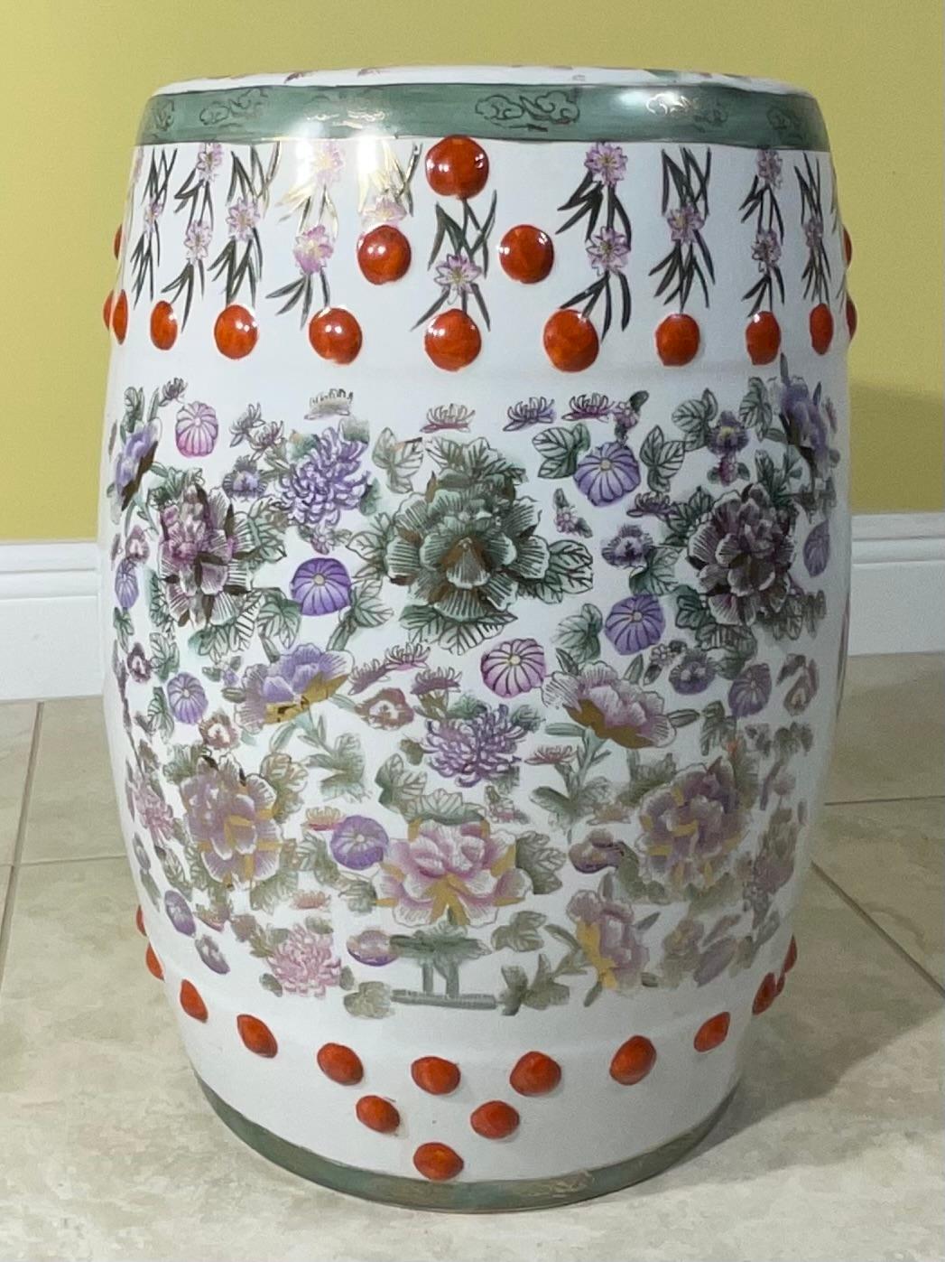 Vintage Chinese Ceramic Garden Stool For Sale 2