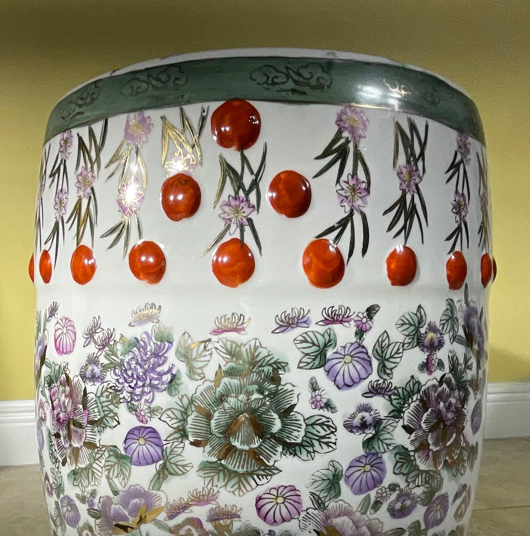 Vintage Chinese Ceramic Garden Stool For Sale 3