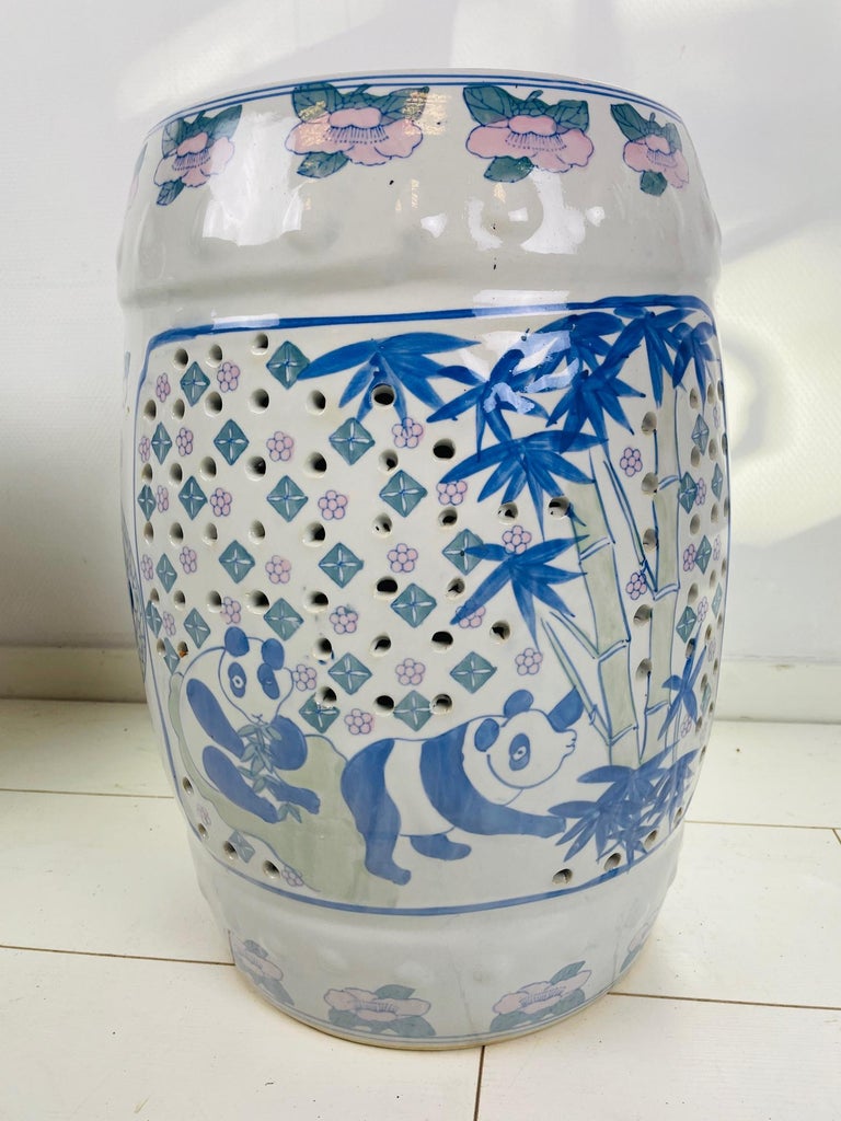 Vintage Chinese Ceramic Garden Stool, Vintage Oriental Porcelain Drum ...