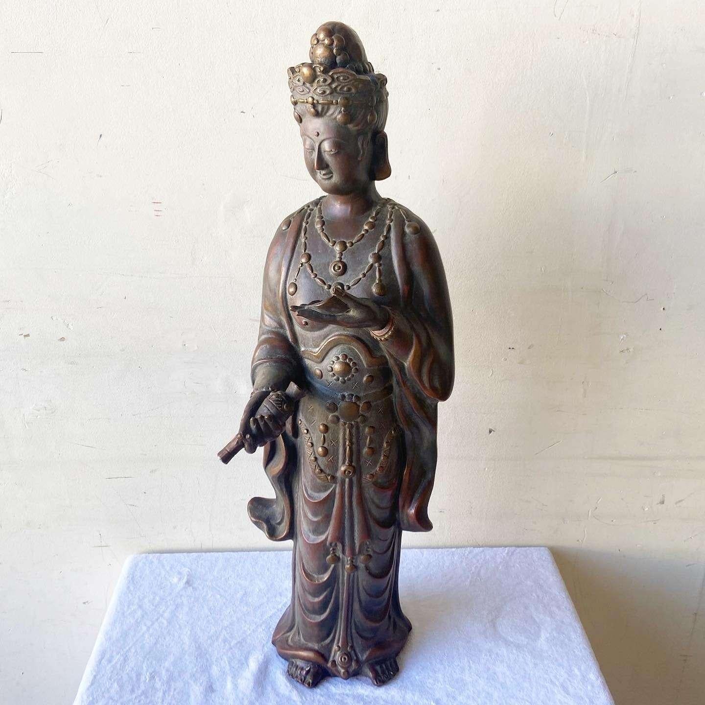 Incredible vintage Chinese ceramic sculpture. Subject is Kwan-yin Bodhisattva.
