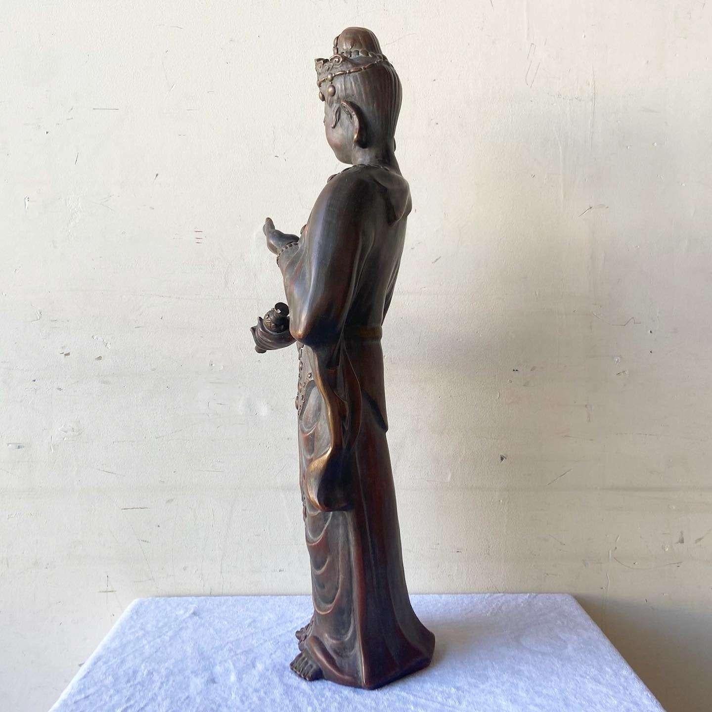 Mid-20th Century Vintage Chinese Ceramic Kwan-Yin Bodhisattva Sculpture For Sale