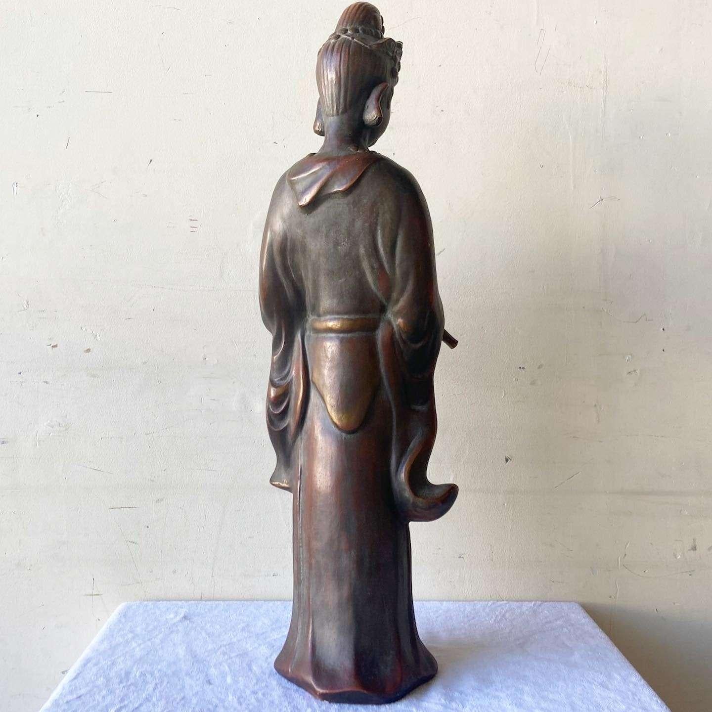 Vintage Chinese Ceramic Kwan-Yin Bodhisattva Sculpture For Sale 1