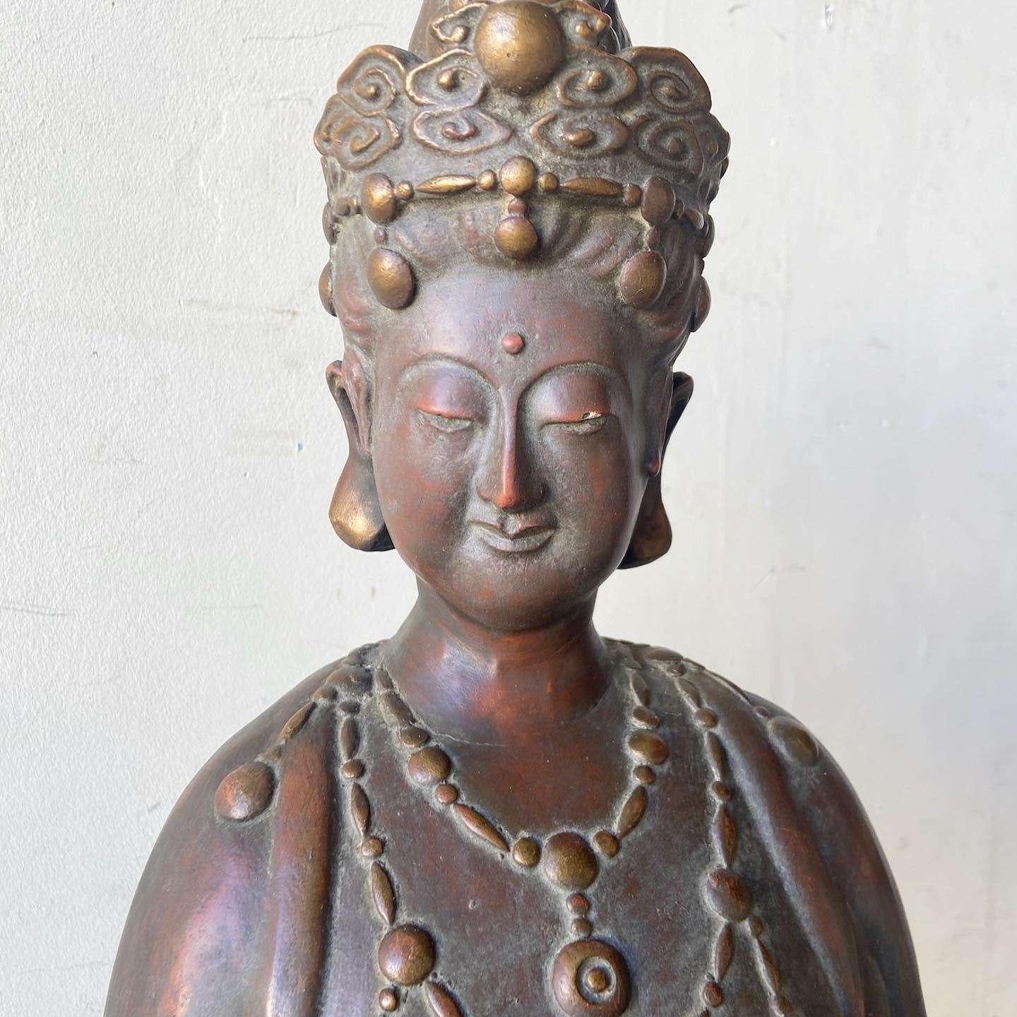 Vintage Chinese Ceramic Kwan-Yin Bodhisattva Sculpture For Sale 3