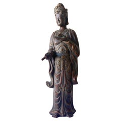 Vintage Chinese Ceramic Kwan-Yin Bodhisattva Sculpture