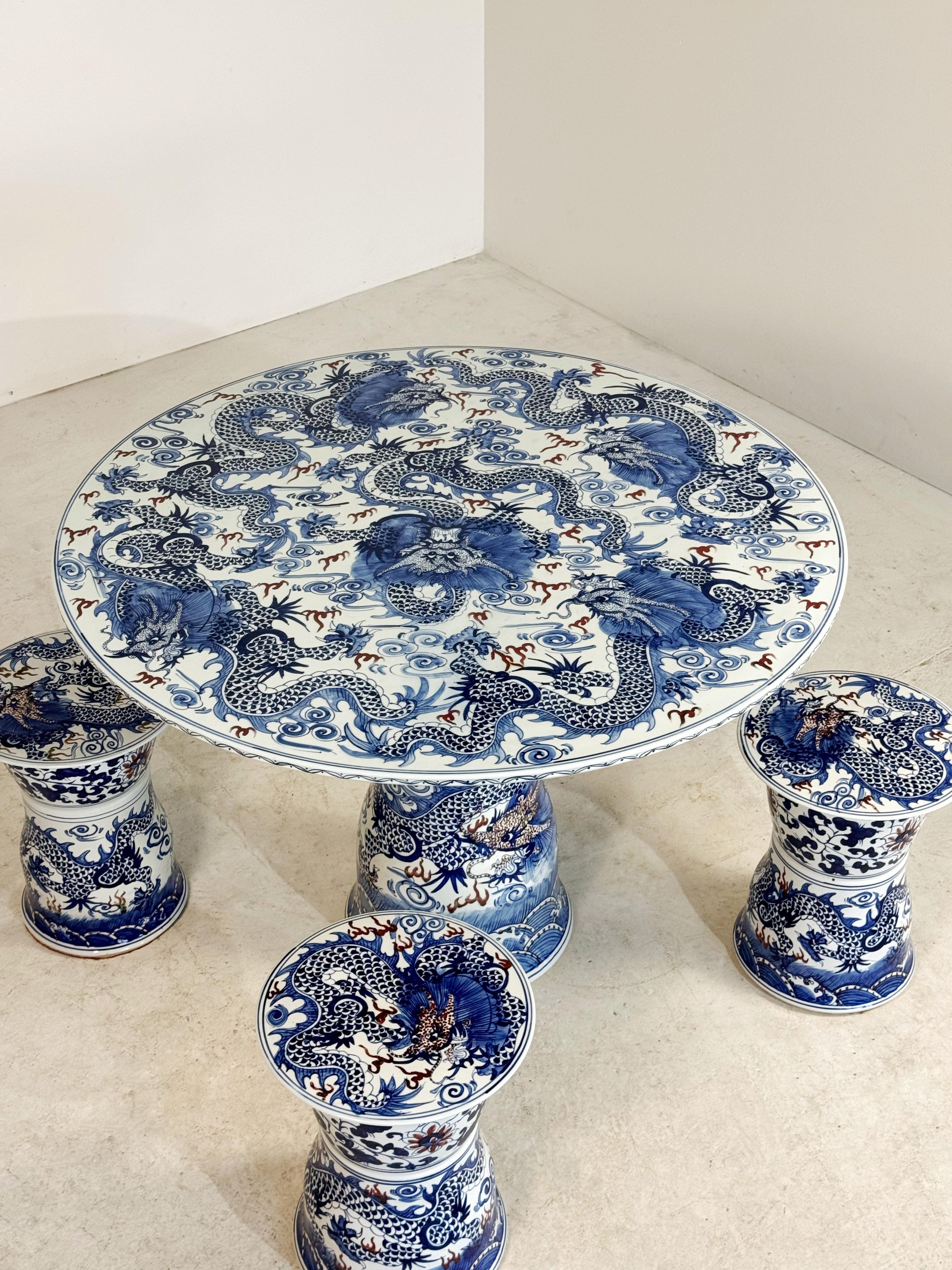 Vintage Chinese Ceramic Table Set For Sale 5