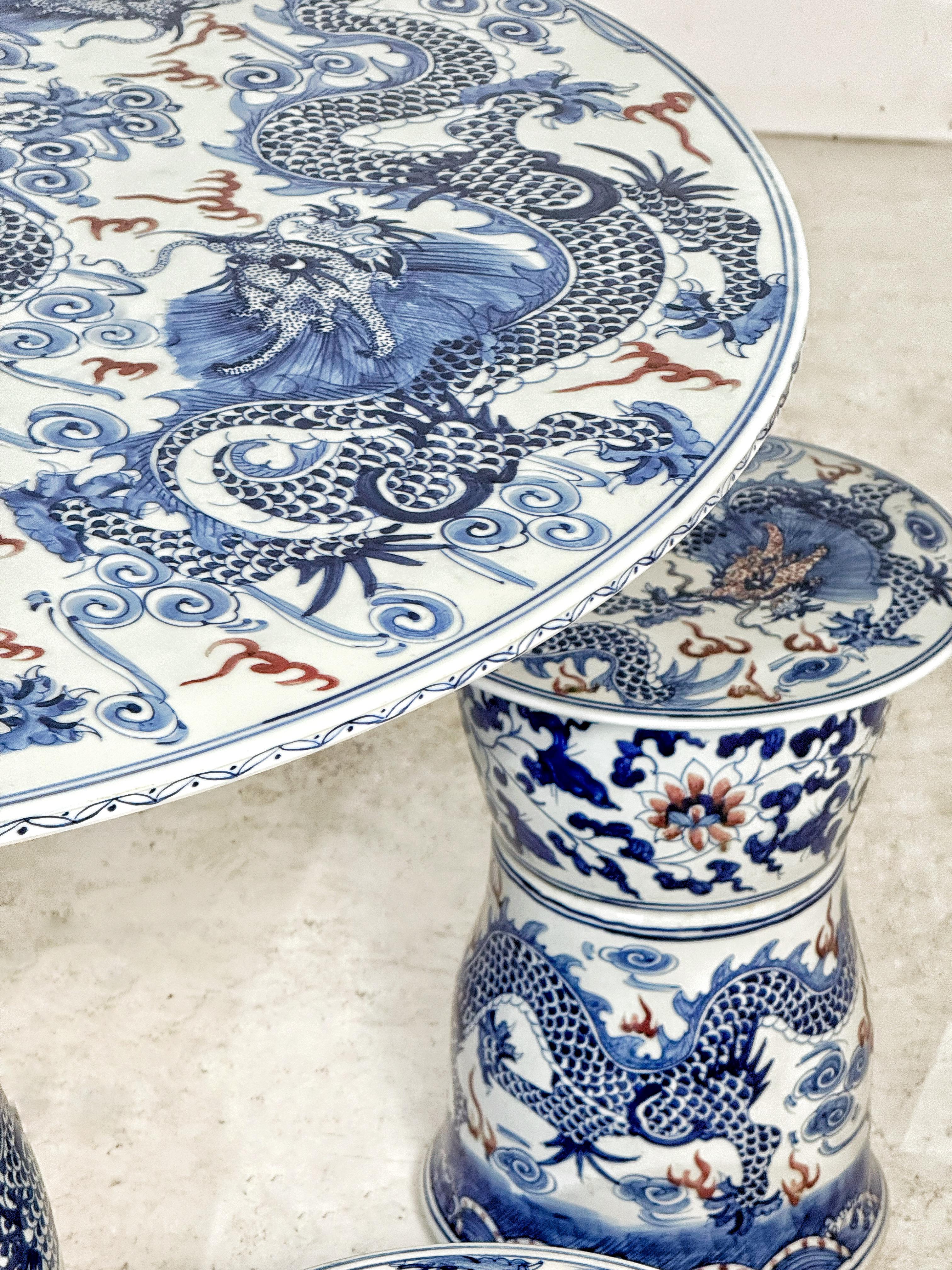 Vintage Chinese Ceramic Table Set In Good Condition For Sale In Sint-Niklaas, VOV