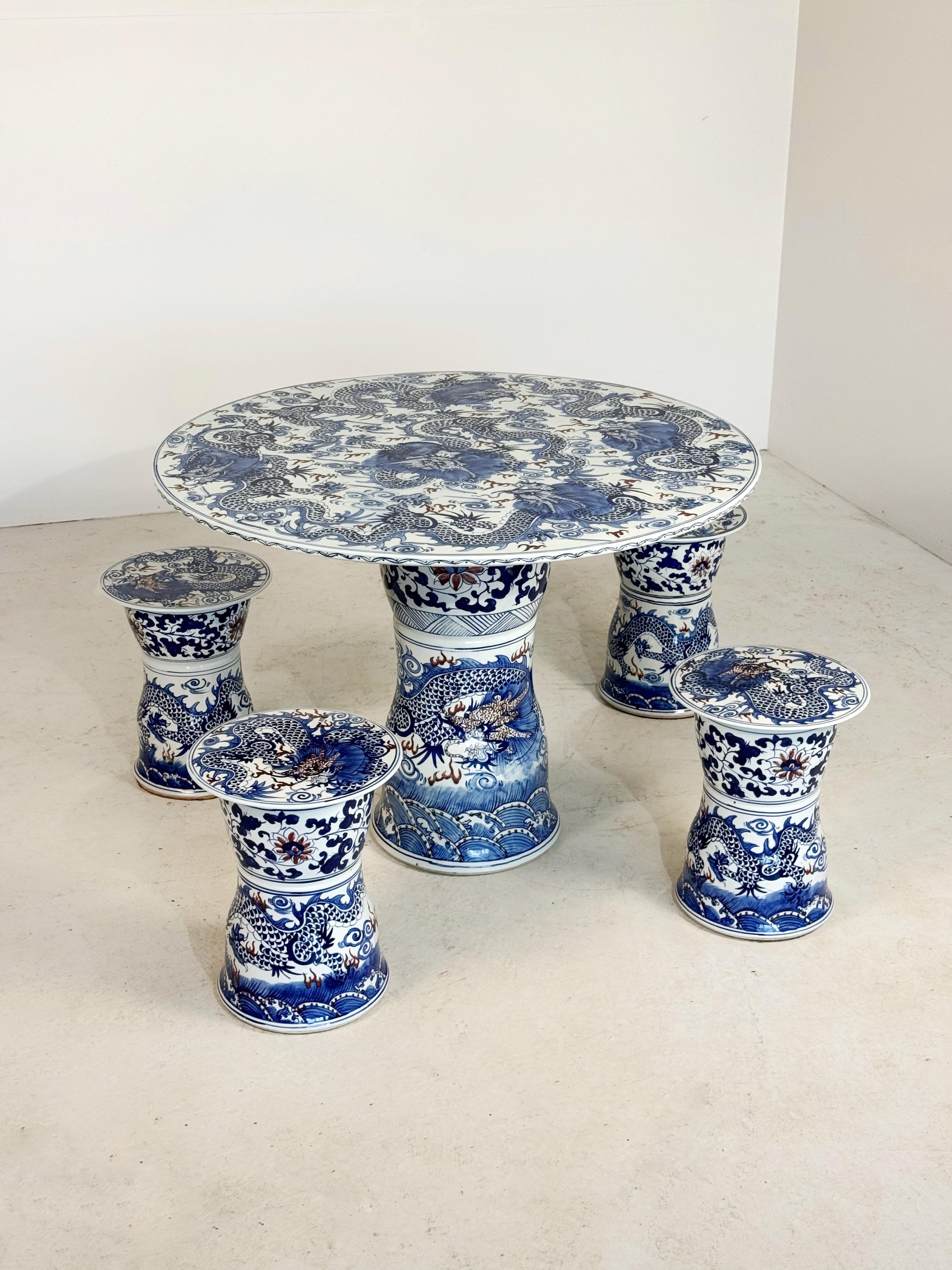 Mid-20th Century Vintage Chinese Ceramic Table Set For Sale