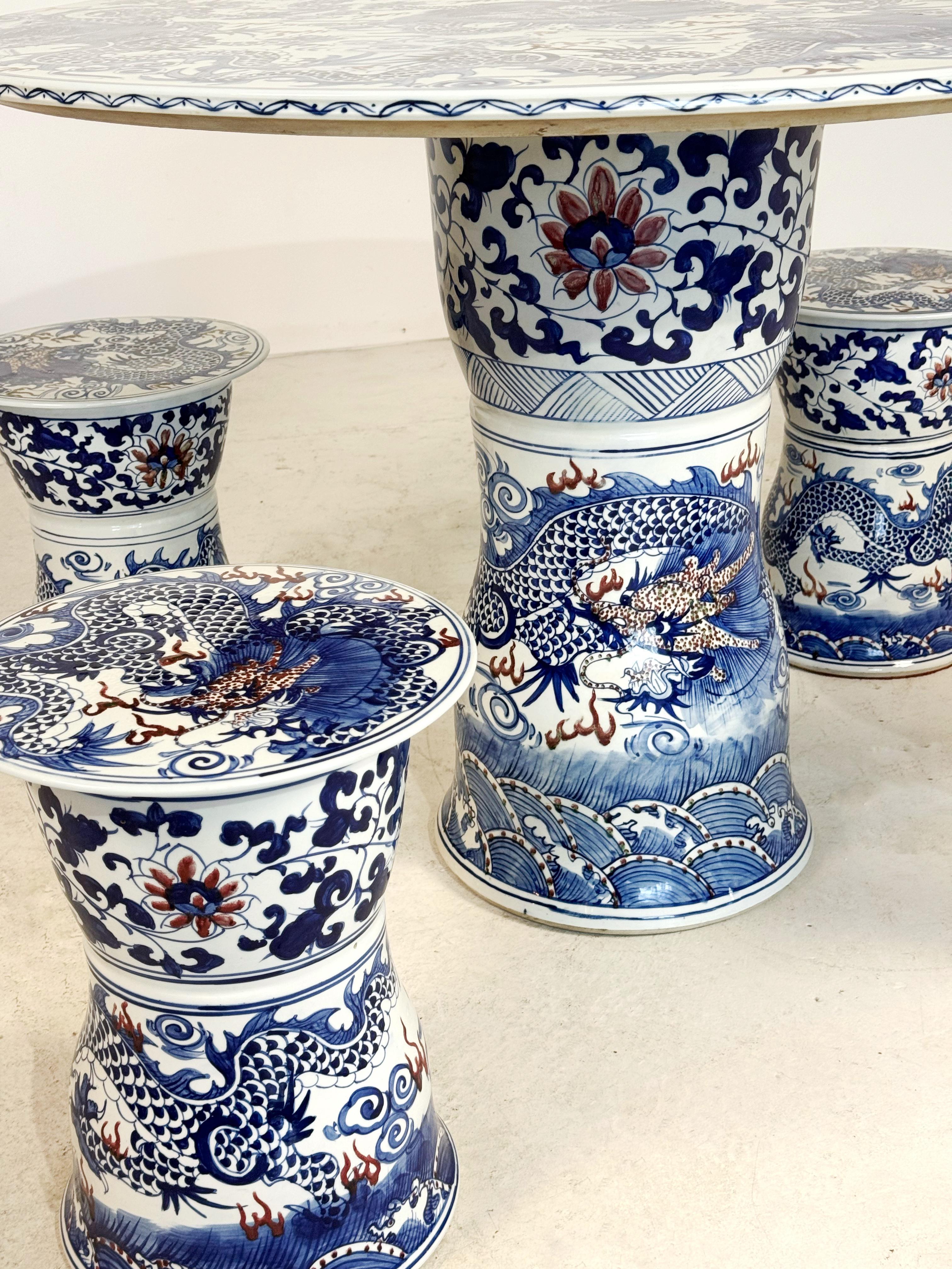 Vintage Chinese Ceramic Table Set For Sale 1