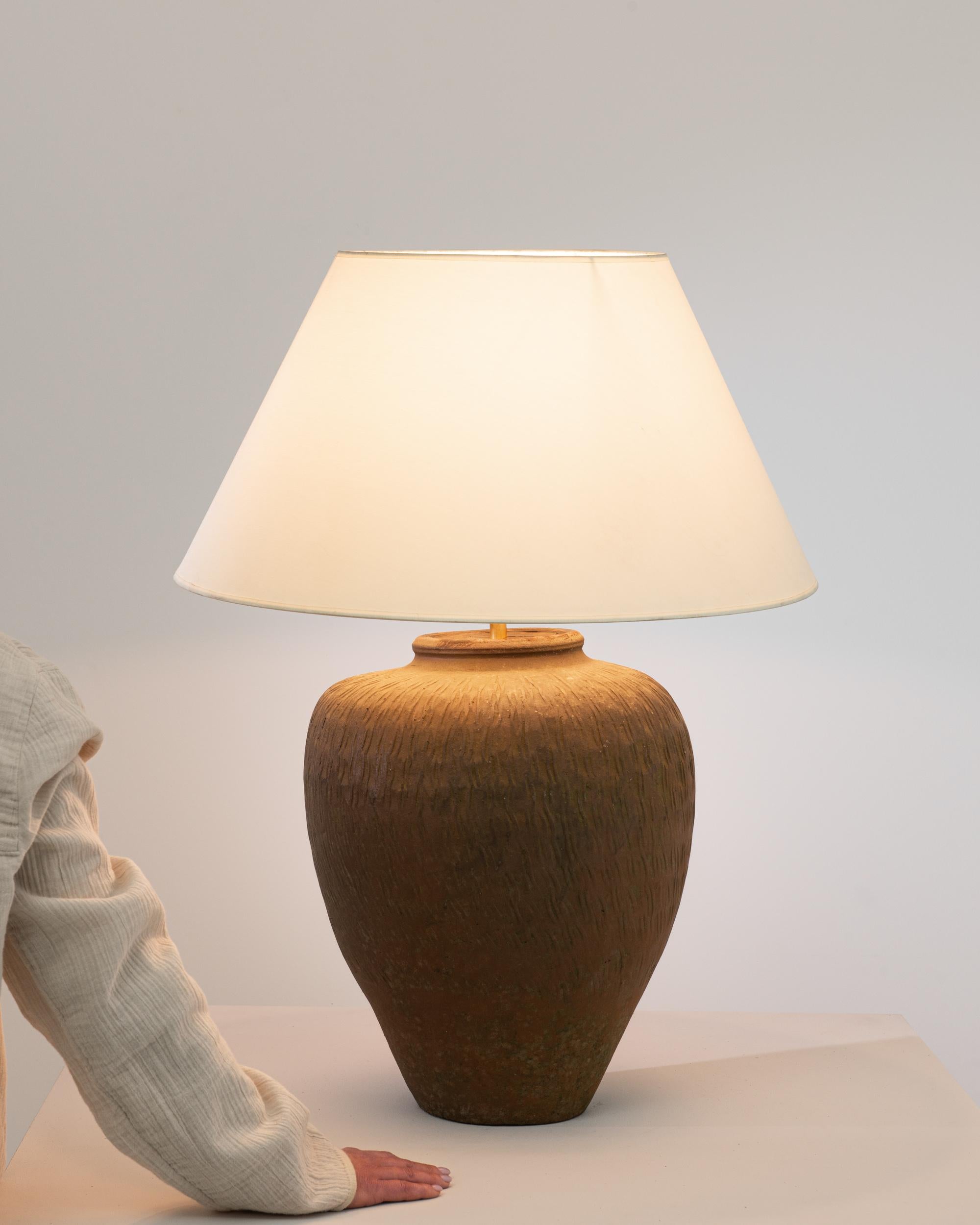 Early 20th Century Vintage Chinese Ceramic Vase Table Lamp