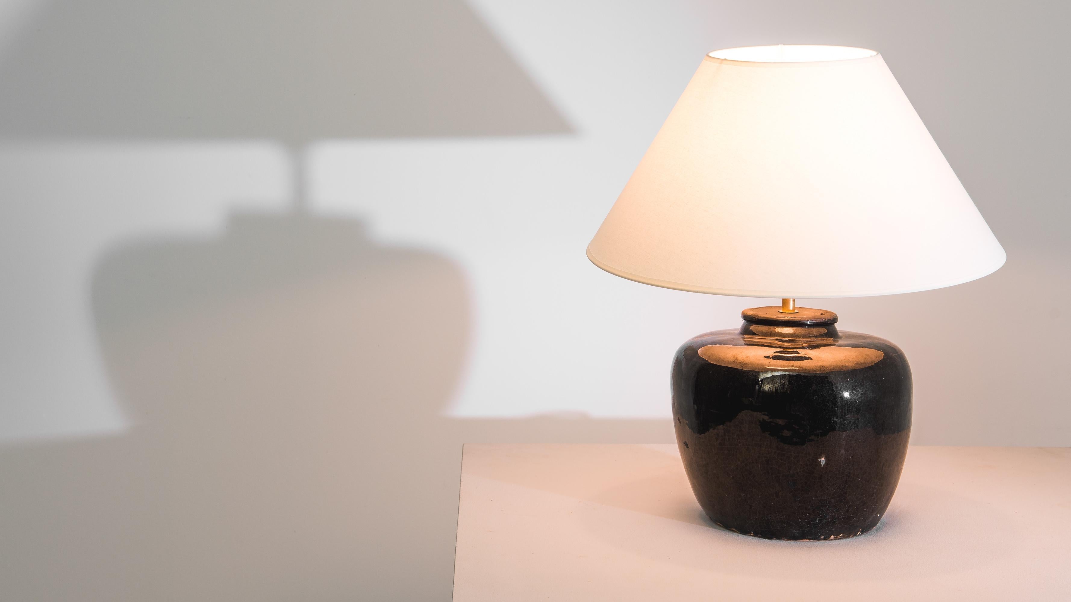 20th Century Vintage Chinese Ceramic Vase Table Lamp