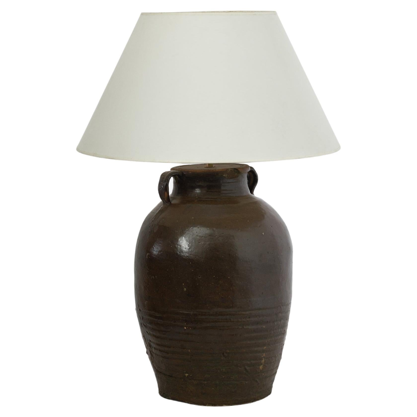Vintage Ceramic Lamp w/ Polka Dots at 1stDibs
