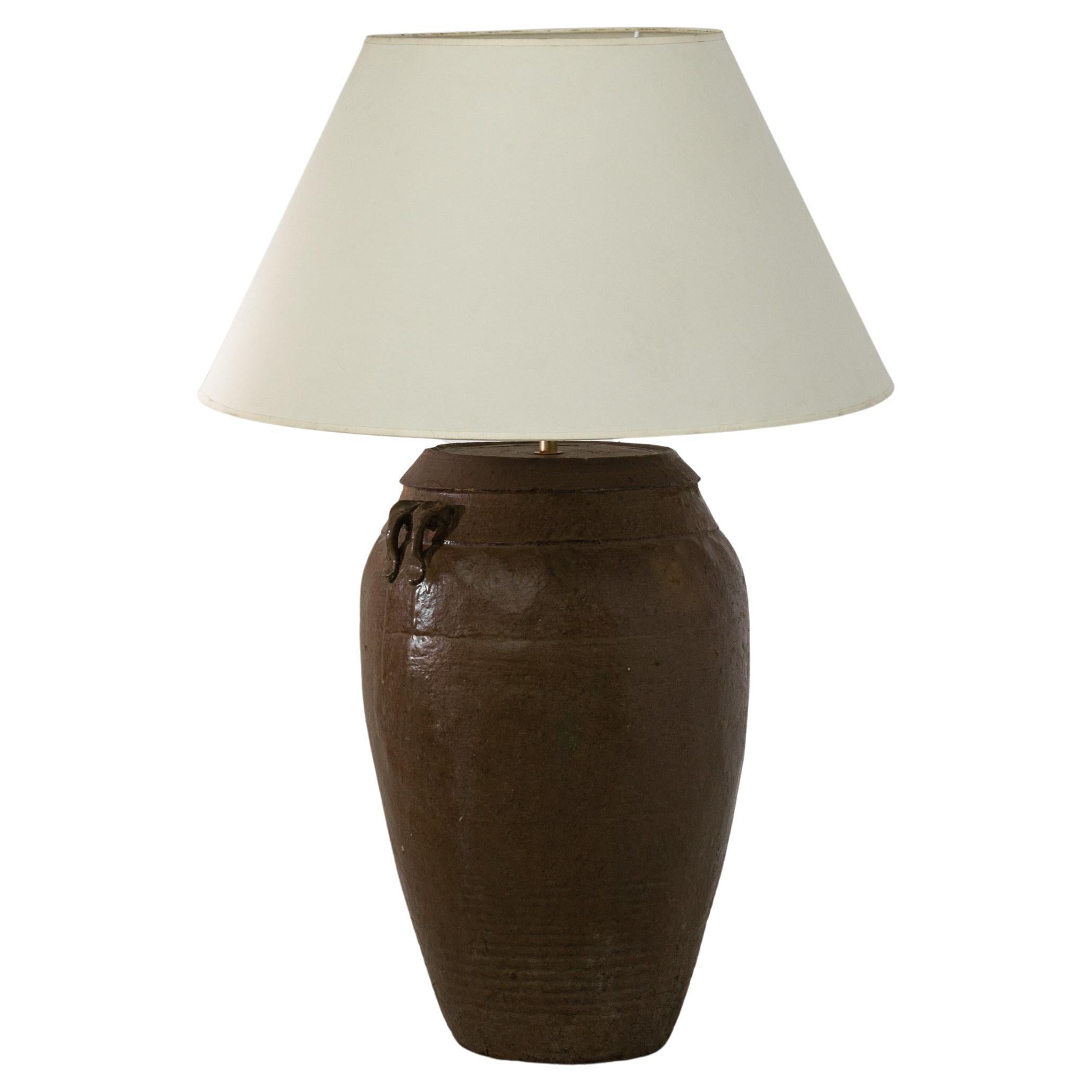 Table Lamp, Chinese, Porcelaine, Hand Painted, in a Vase Shape, China