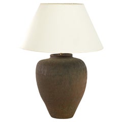 Lampe de bureau chinoise vintage à vase en céramique