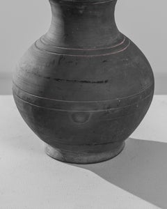 Vintage Chinese Charcoal Ceramic Vase Table Lamp