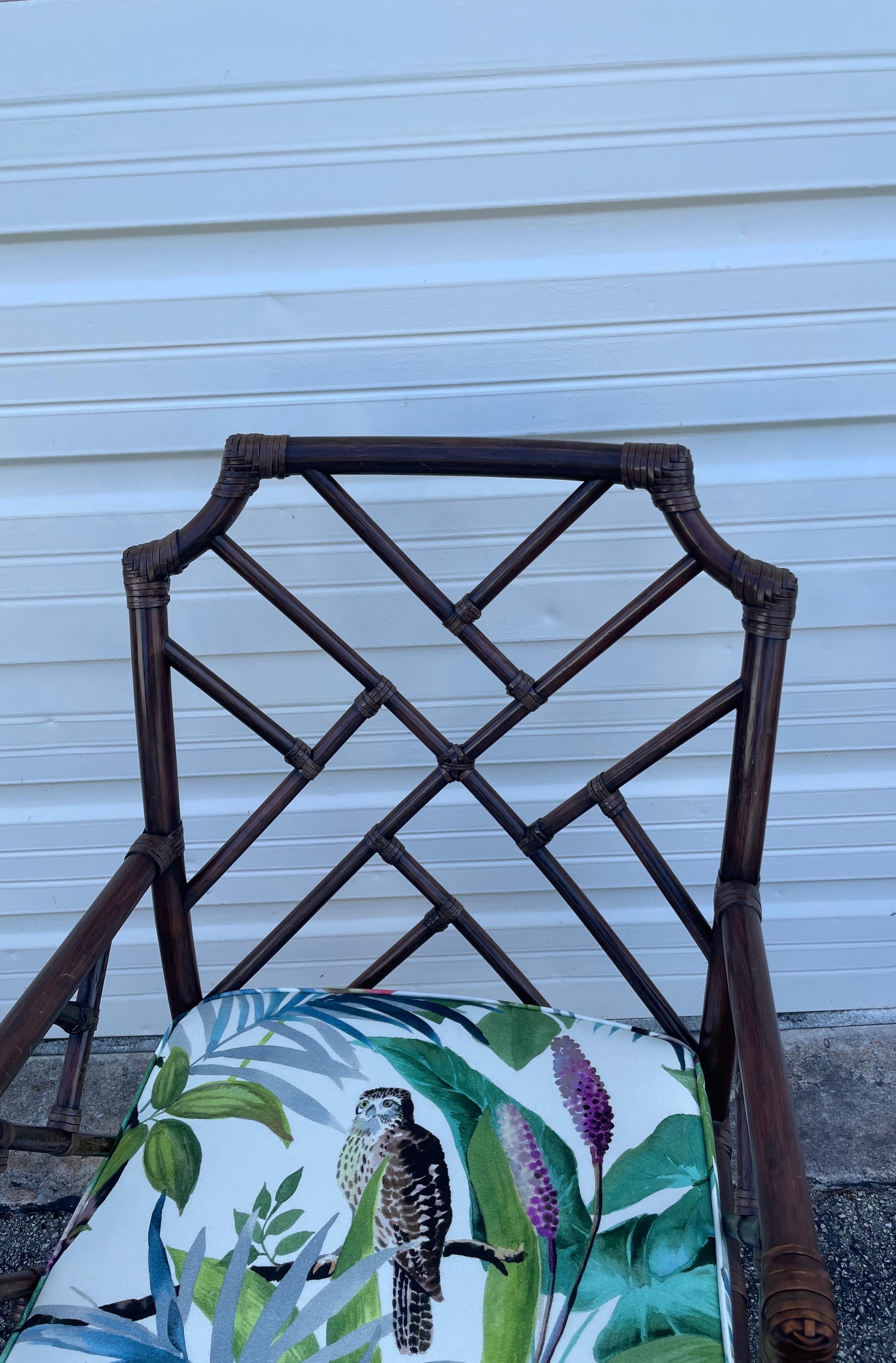 Philippine Vintage Chinese Chippendale Bamboo Armchair For Sale