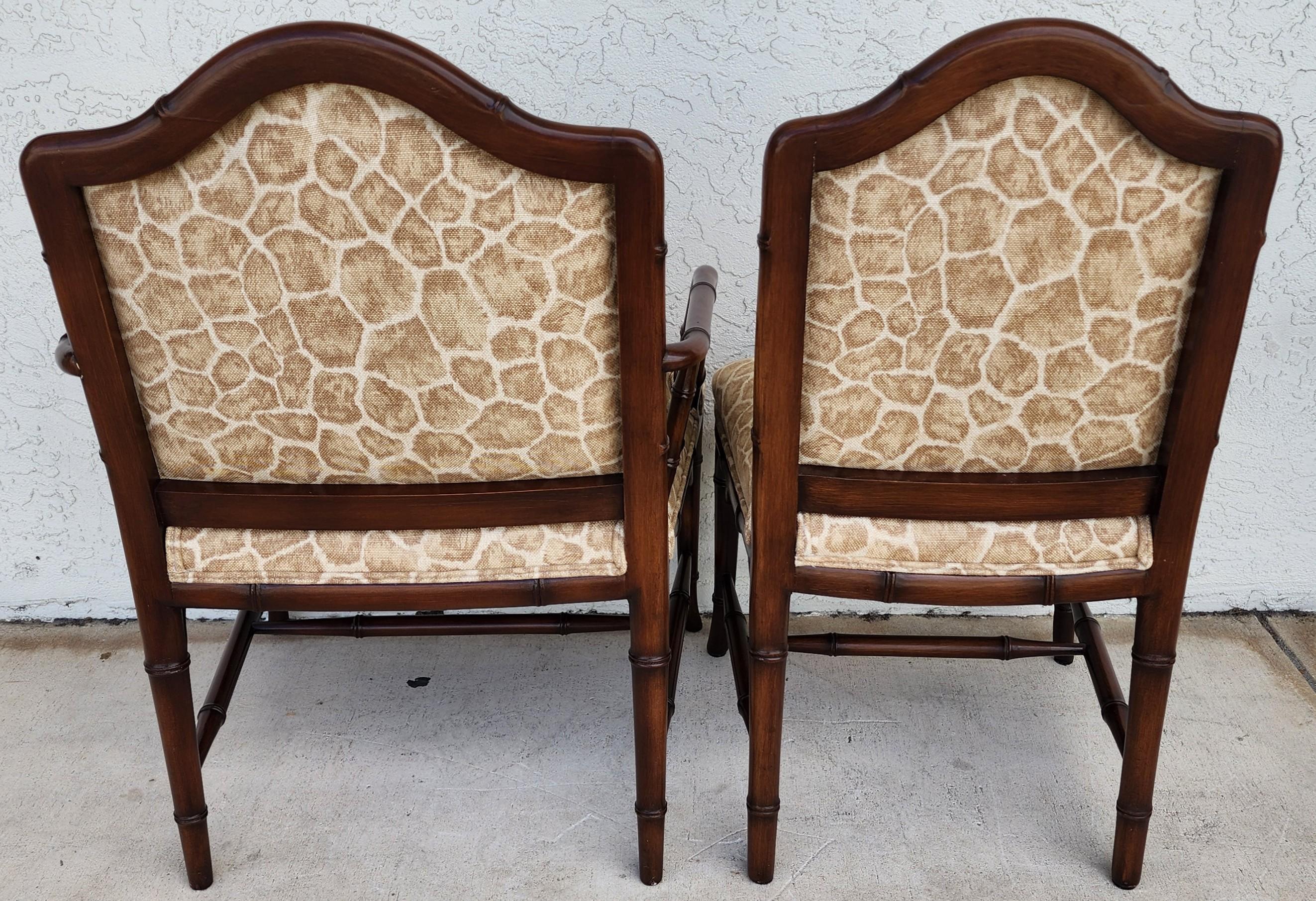 Vintage Chinese Chippendale Esszimmerstühle Bambus Satz von 8 im Zustand „Gut“ im Angebot in Lake Worth, FL