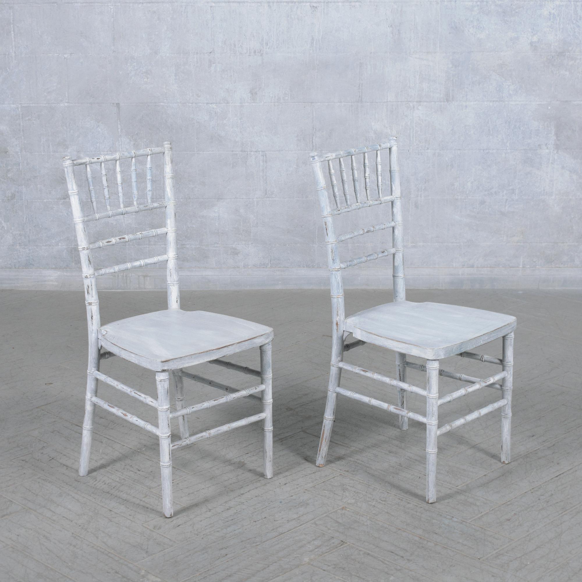 Restored Chinese Chippendale Dining Chairs: Vintage Elegance Reimagined For Sale 2