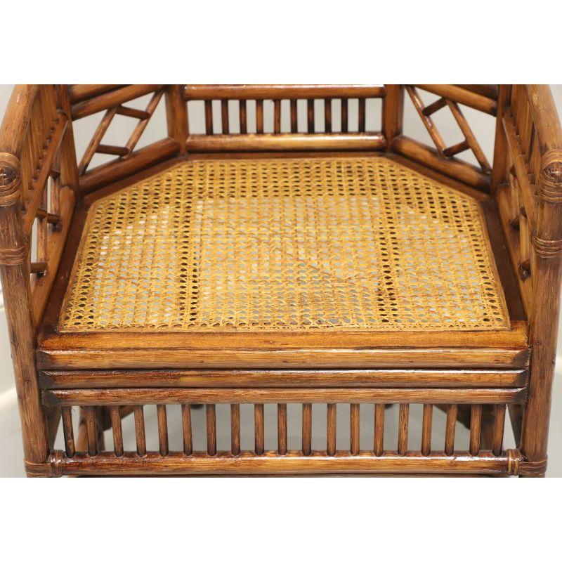 Cane Vintage Chinese Chippendale Faux Bamboo Armchair
