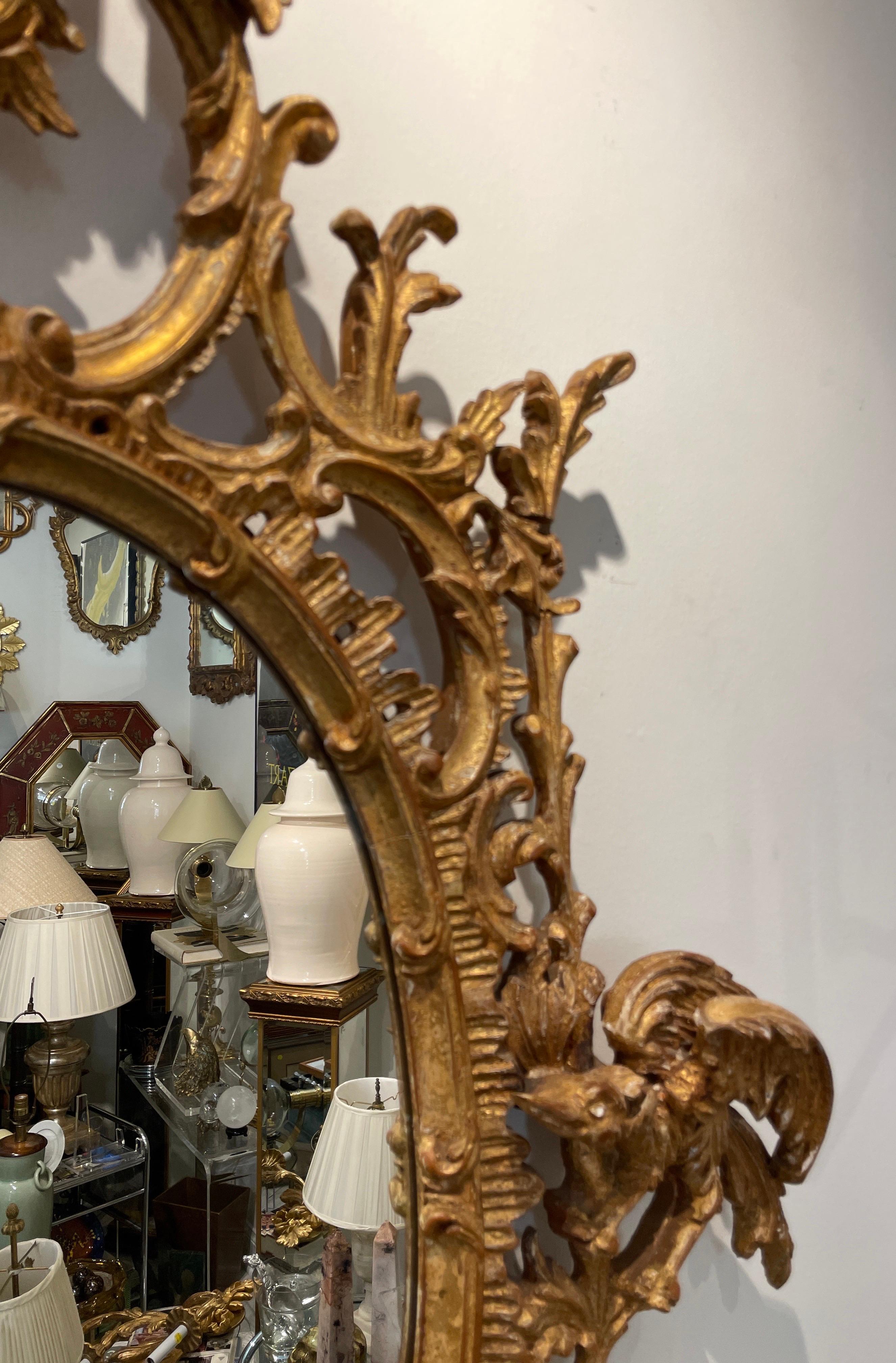20ième siècle Miroir pagode Chippendale chinois vintage