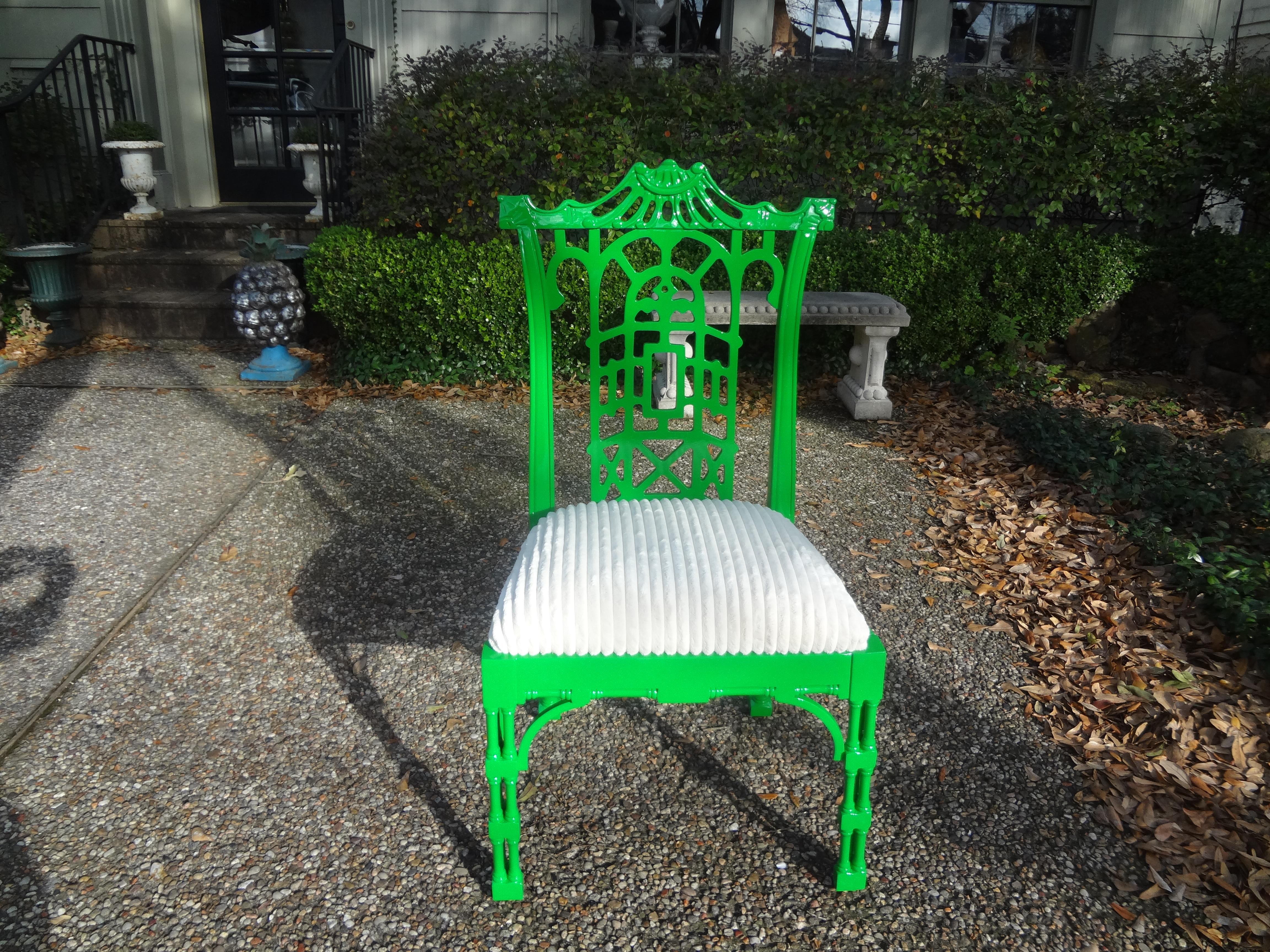 Chinesischer lackierter Vintage-Stuhl im Chippendale-Stil im Angebot 4