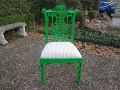 Vintage Chinese Chippendale Style Lacquered Chair