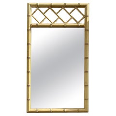 Vintage Chinese Chippendale Wood Vertical Mirror