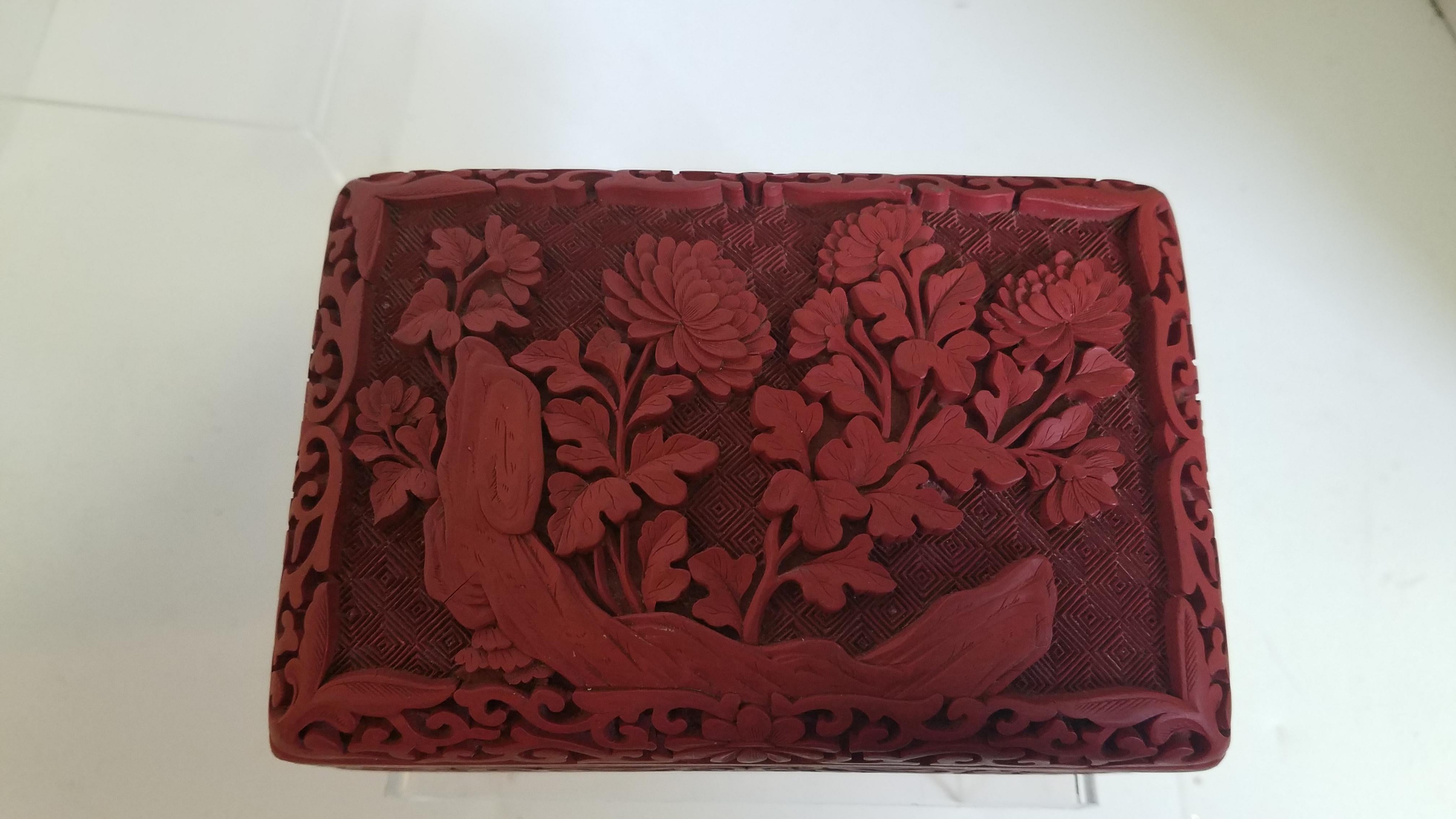 Vintage Chinese Cinnabar Box 5