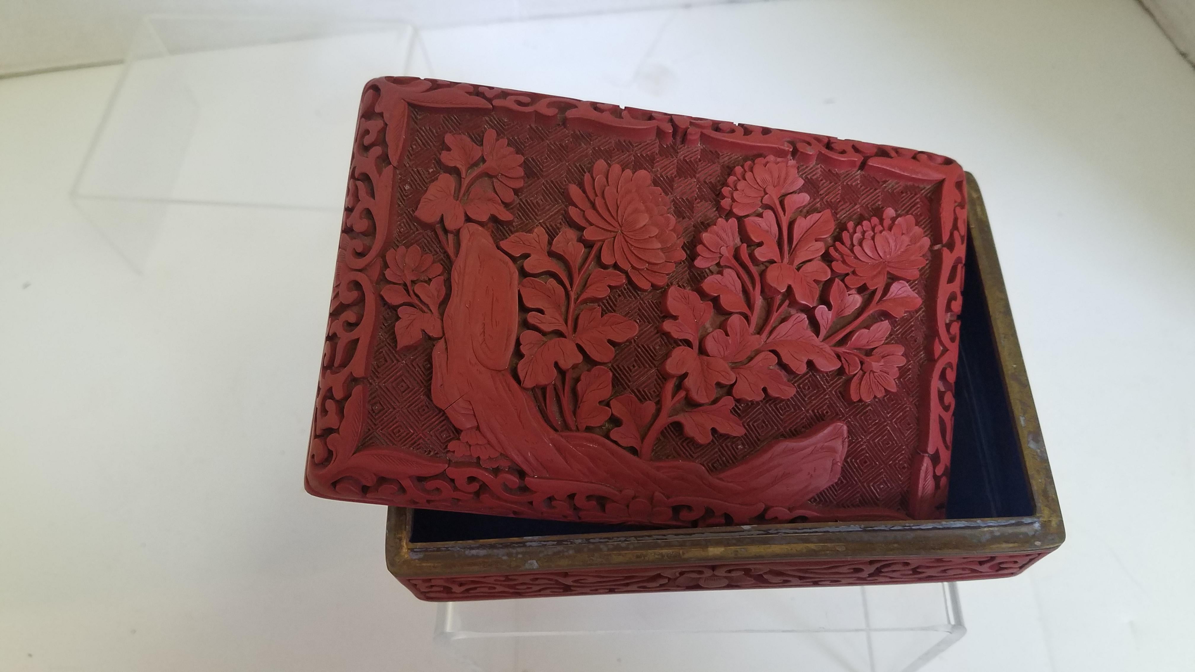 Vintage Chinese Cinnabar Box 1
