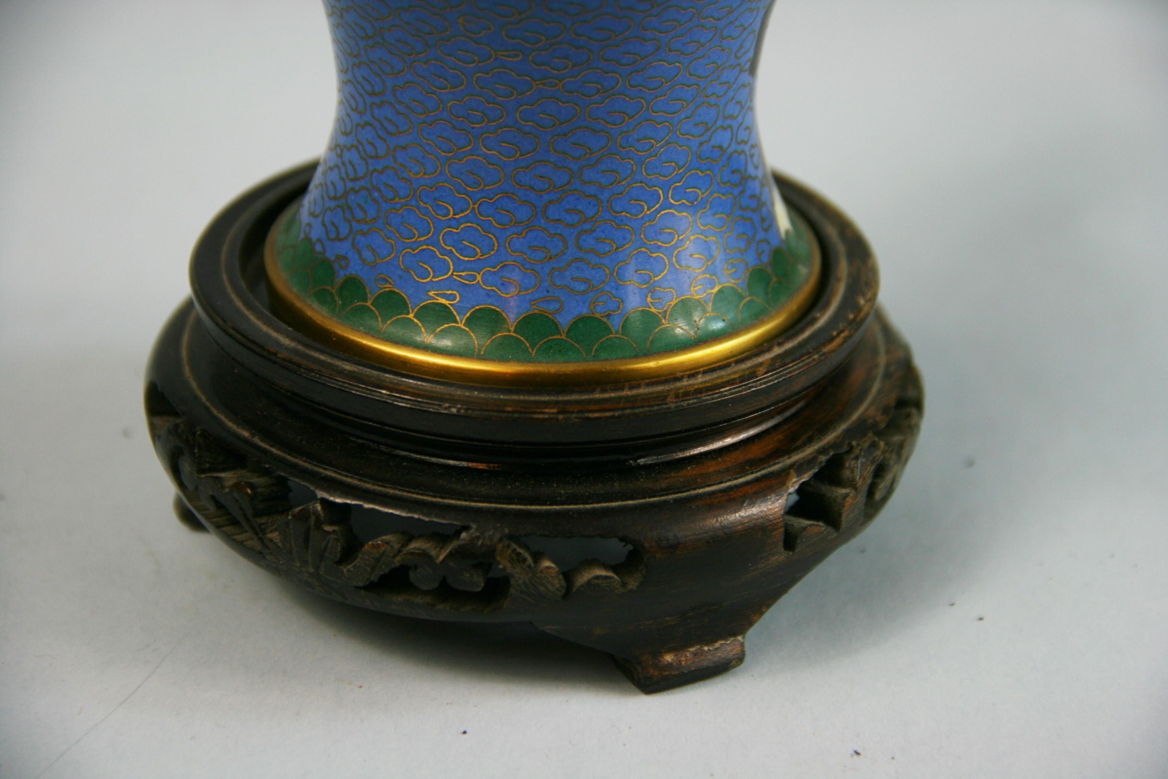 Vintage Chinese Cloisonne Covered Urn 6