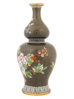 Vintage Chinese Cloisonné Enamel Double Gourd Vase