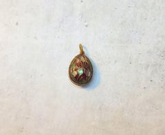 Vintage Chinese Cloisonne Enamel Egg Pendant