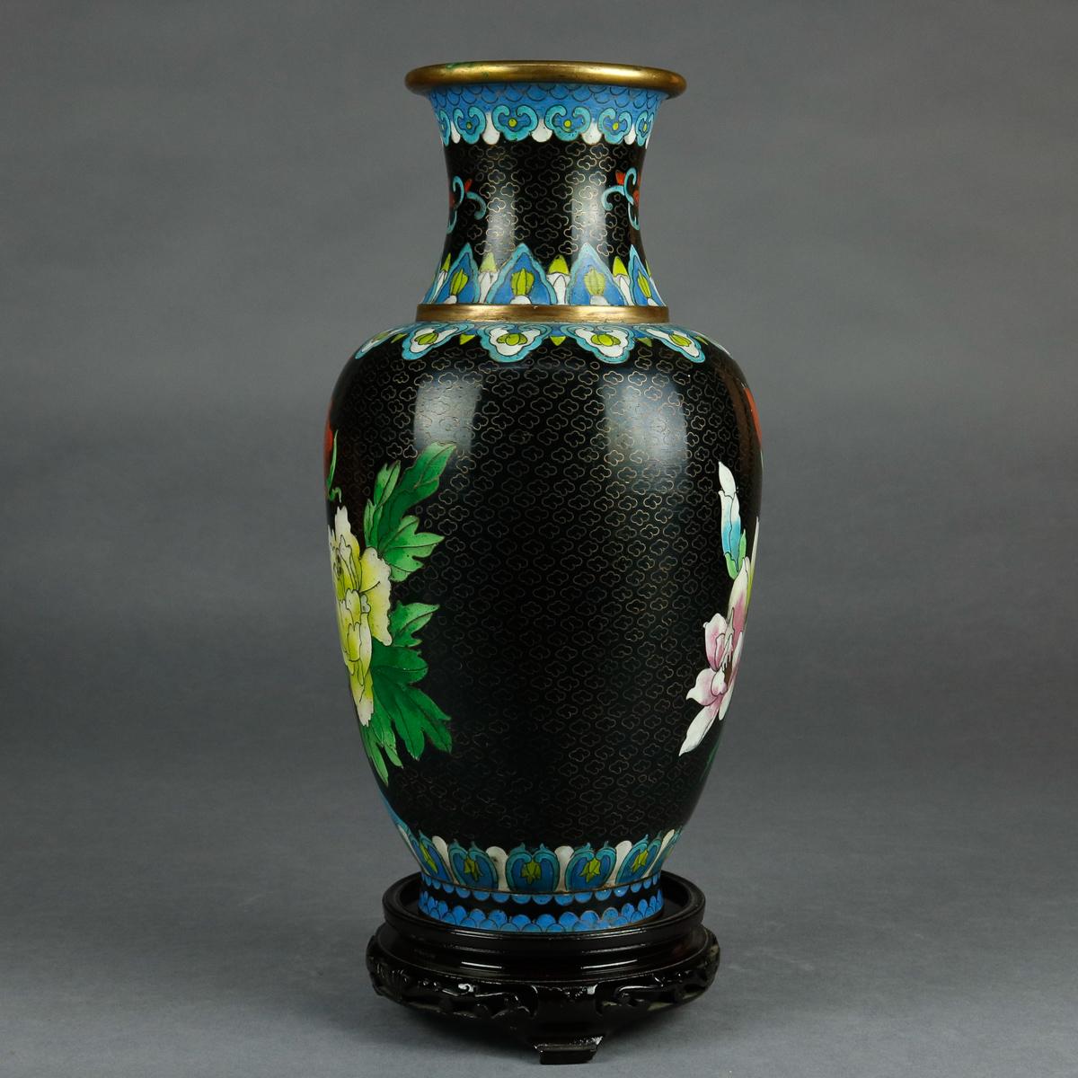 cloisonne brass vase