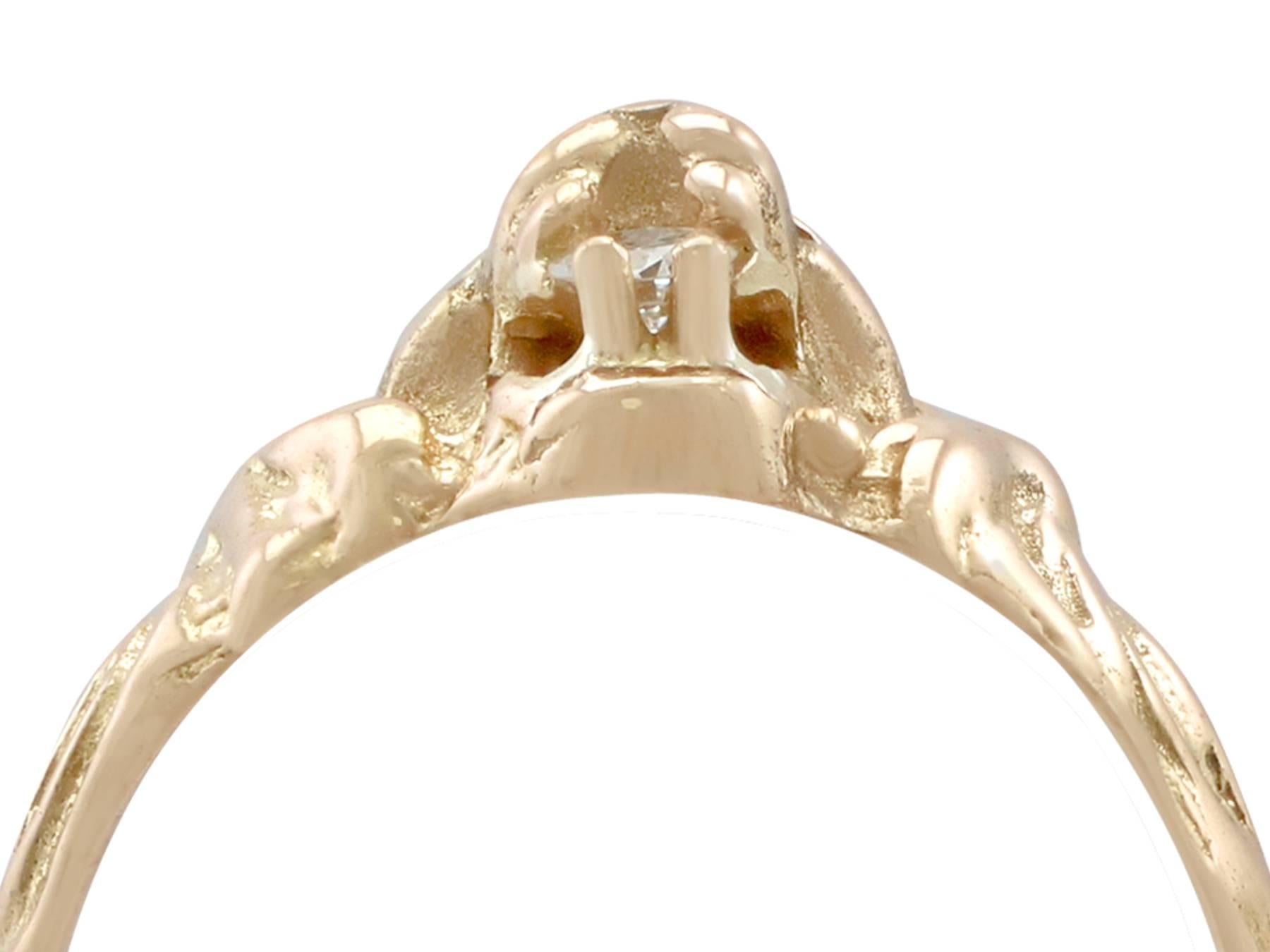 An impressive vintage Chinese 0.08 carat diamond and 18 carat yellow gold 'lion' ring; part of our diverse gent's jewellery and estate jewelry collections.

This fine and impressive diamond ring has been crafted in 18ct yellow gold.

This 18ct gold