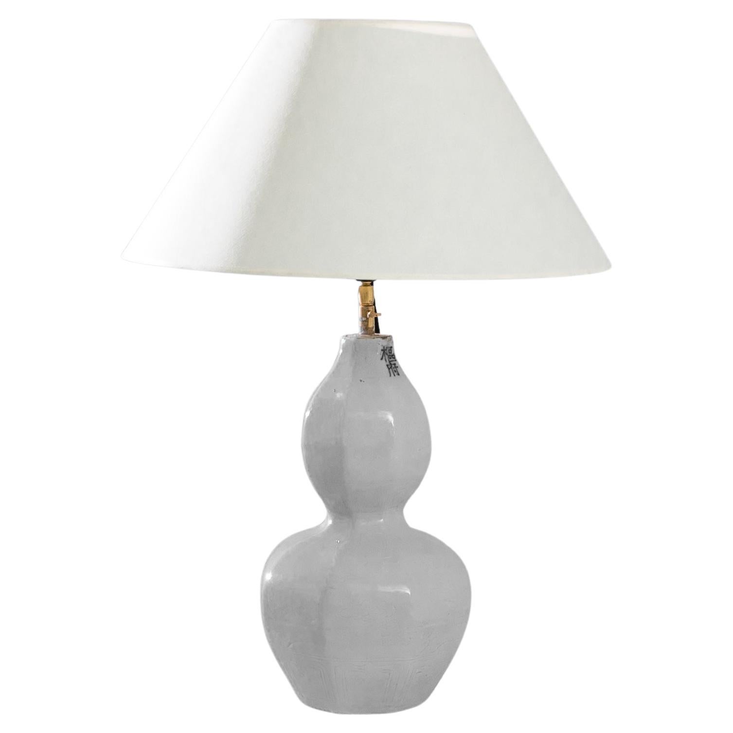 Vintage Chinese Double Gourd Vase Table Lamp