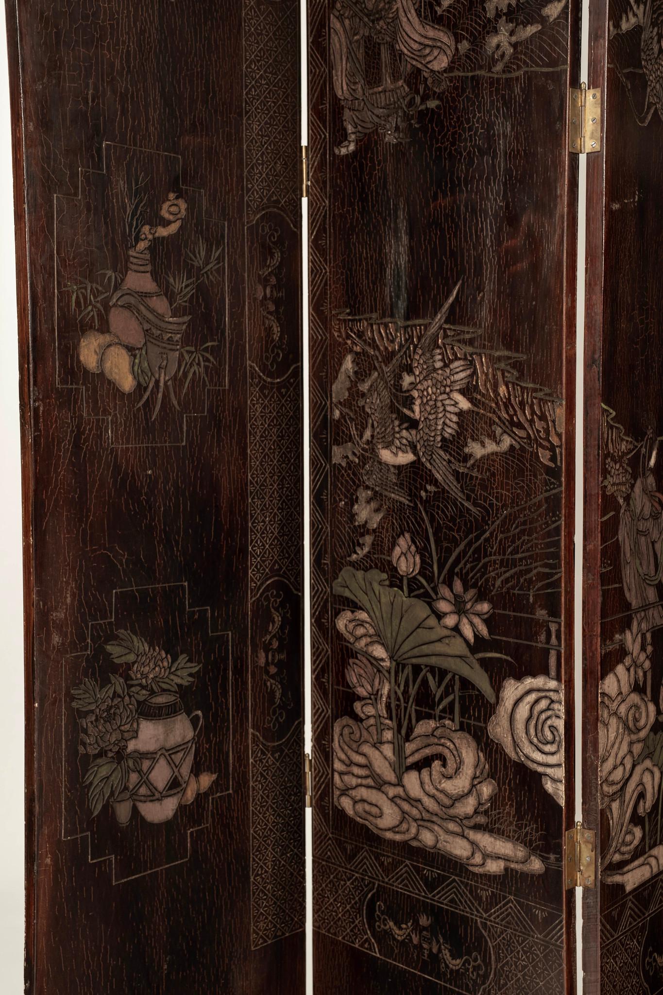 Chinese Export Vintage Chinese Eight Panel Coromandel Screen For Sale