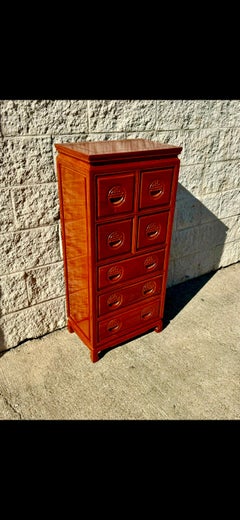 Commode d'apothicaire / commode à lingerie vintage en orme chinois