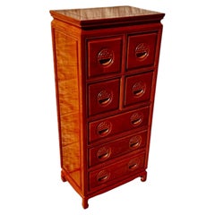 Commode d'apothicaire / commode à lingerie vintage en orme chinois