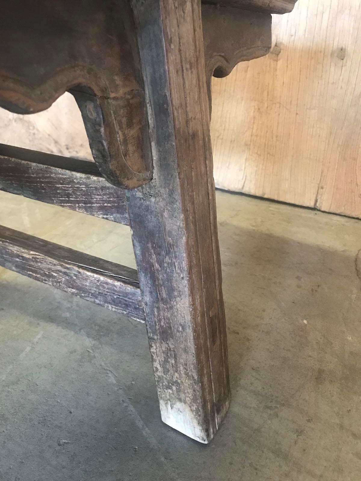 Vintage Chinese Elm Bench 7