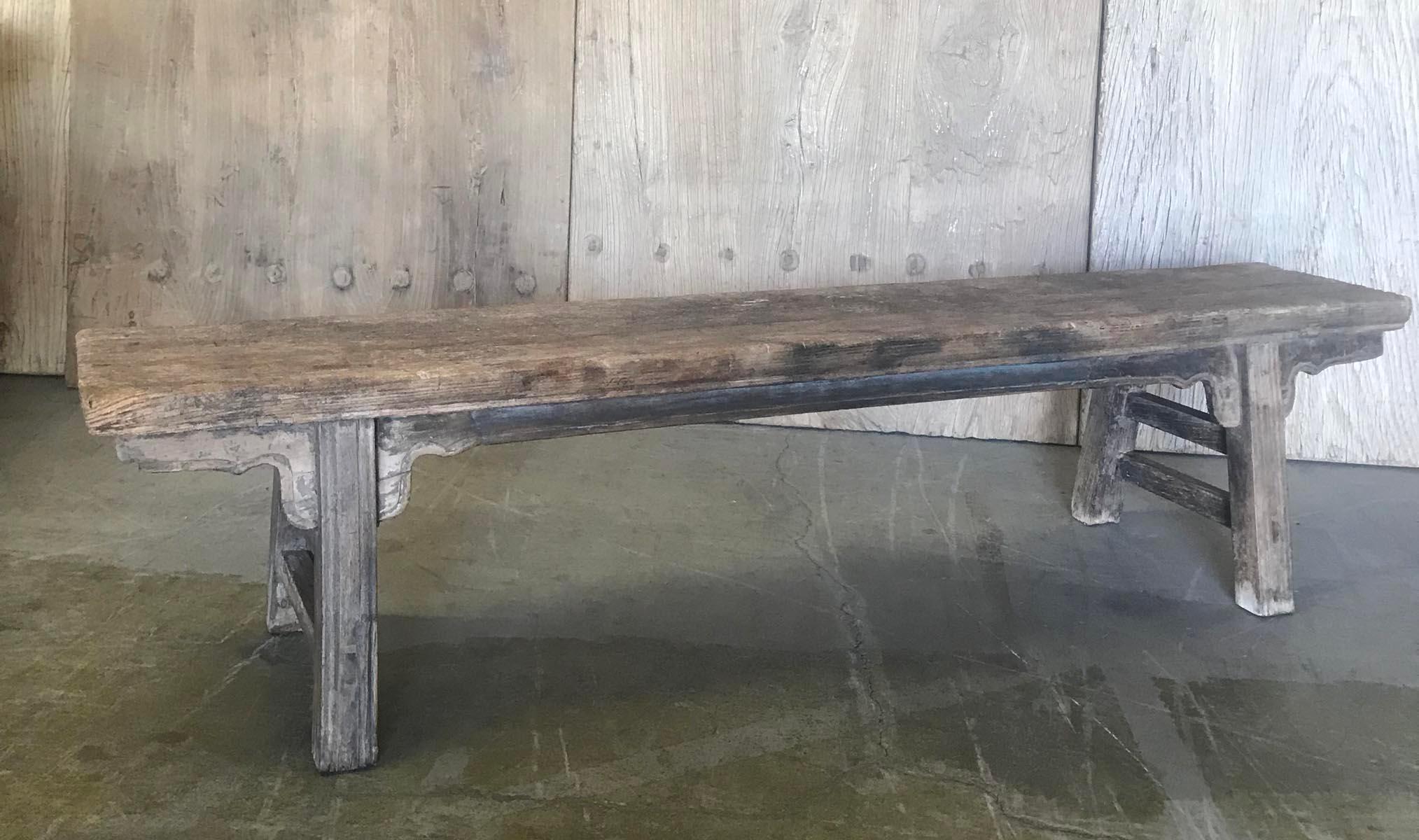 Vintage Chinese Elm bench. Great patina. Age appropriate wear. Sturdy!