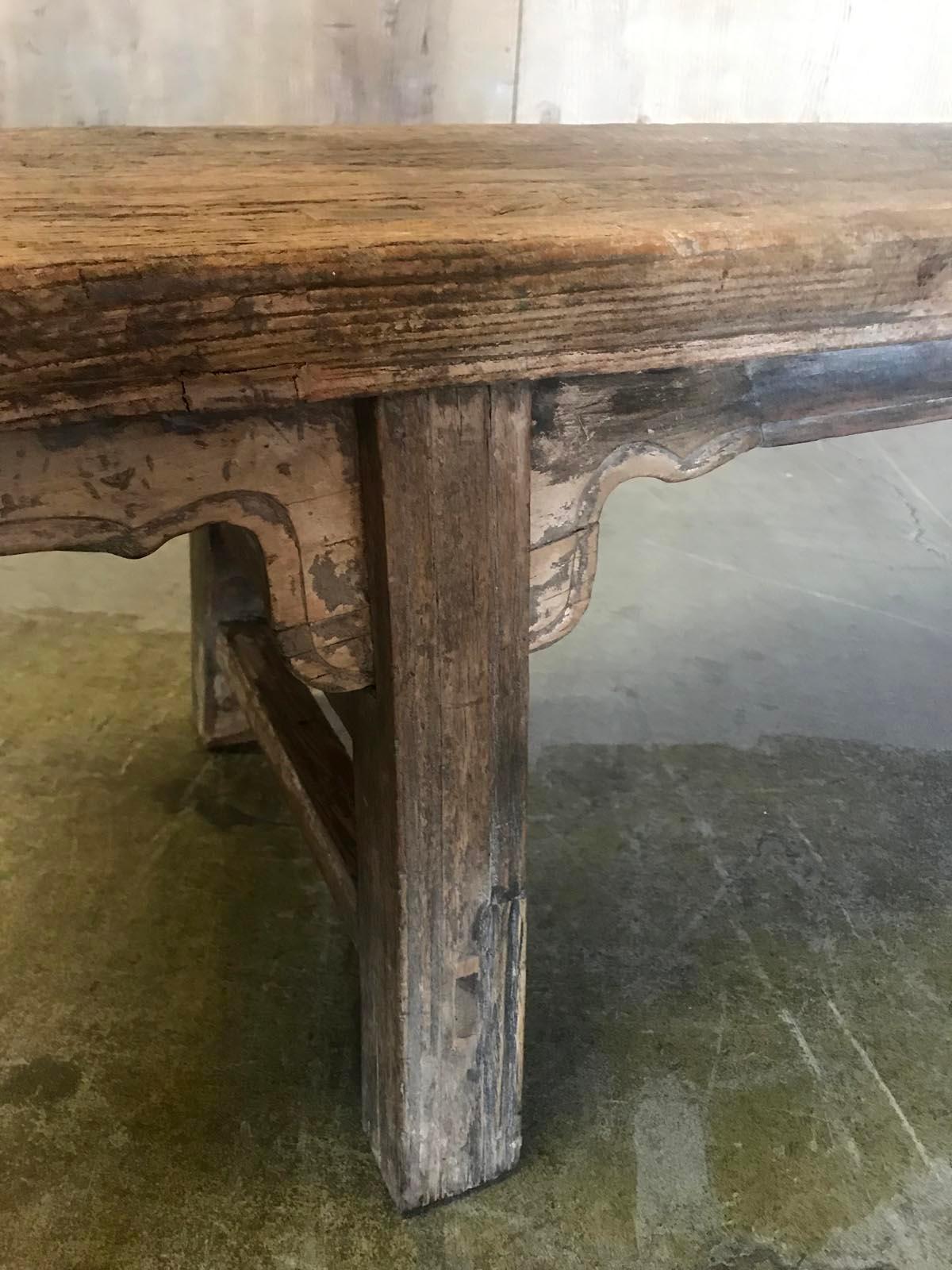 Vintage Chinese Elm Bench 2