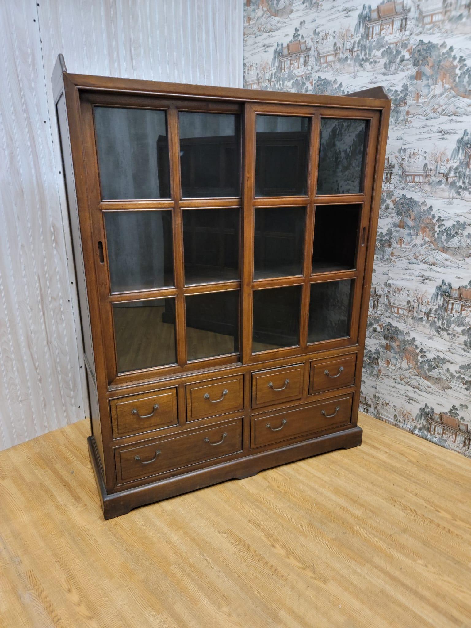 Vintage Chinese Elm Display Cabinets / Bookcases  For Sale 4