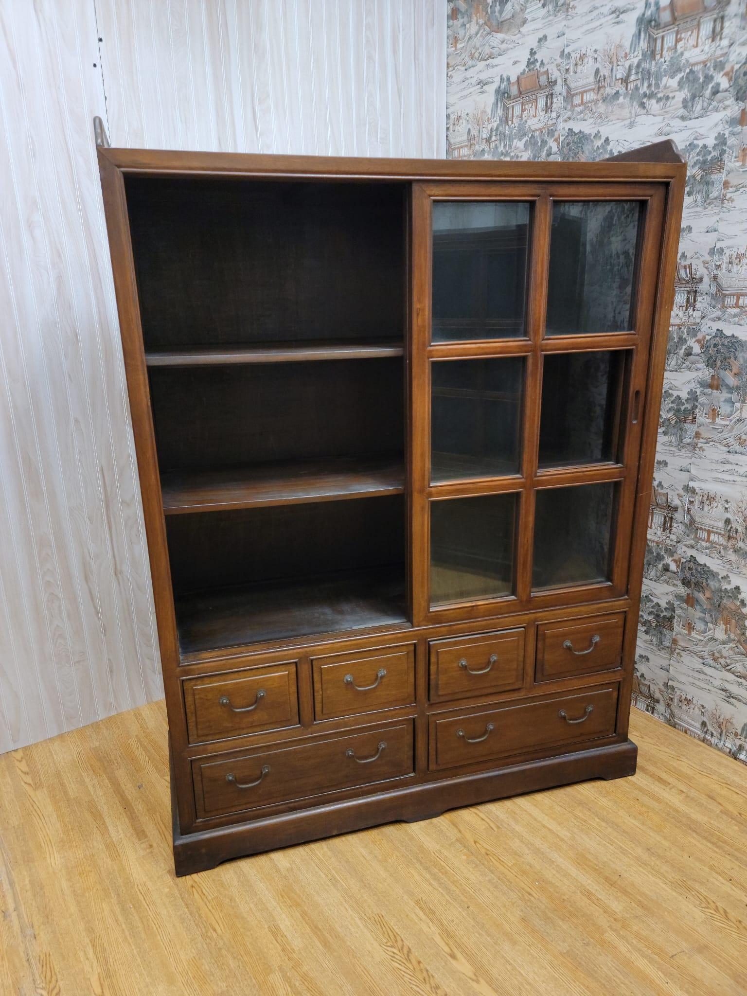 Vintage Chinese Elm Display Cabinets / Bookcases  For Sale 6