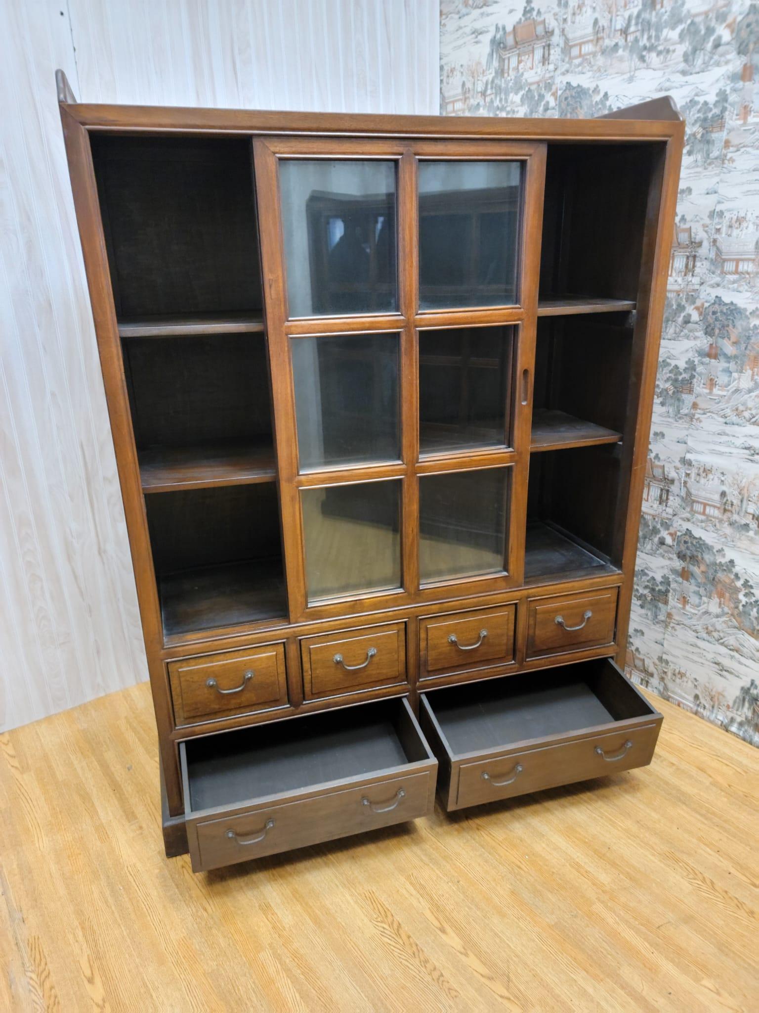 Vintage Chinese Elm Display Cabinets / Bookcases  For Sale 7