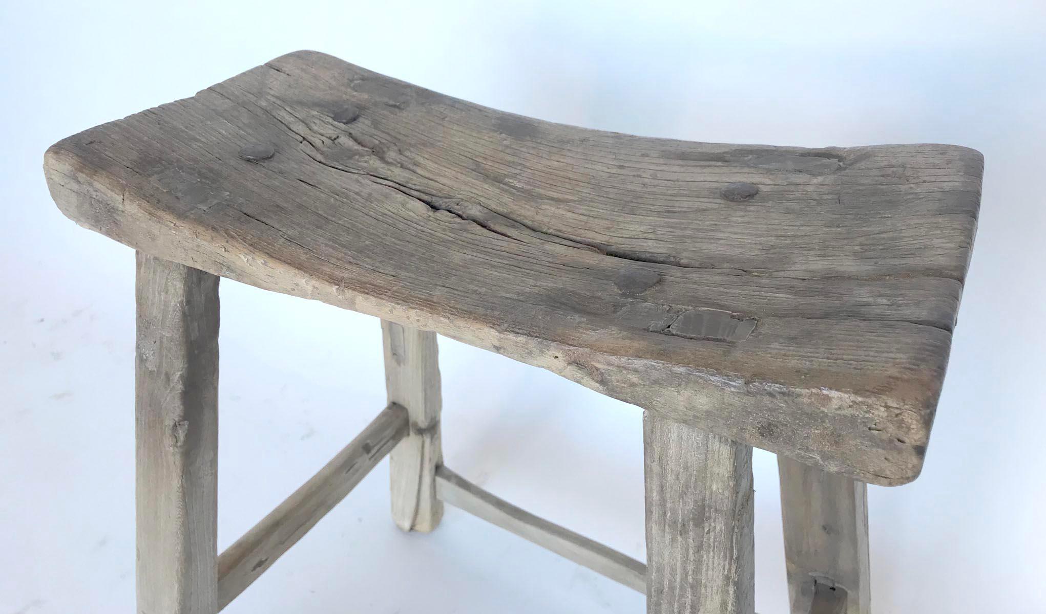 Vintage Chinese Elm Stool/Side Table 2