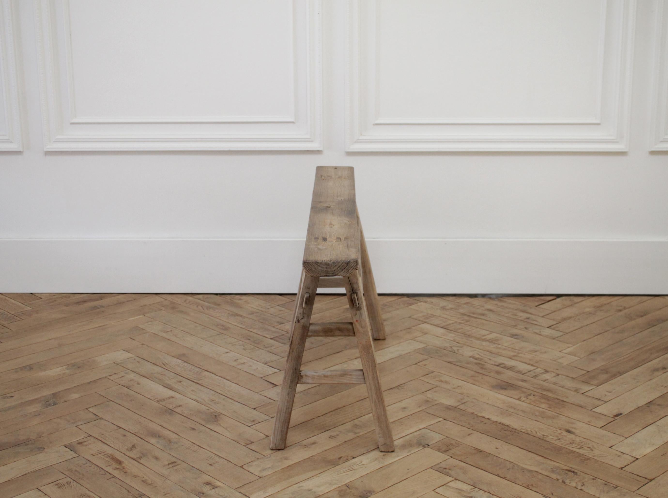 Chinese Vintage Elm Wood Bench