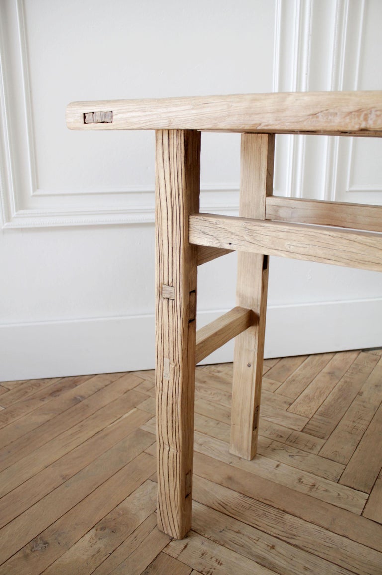 Vintage Elm Wood Console Table At 1stdibs