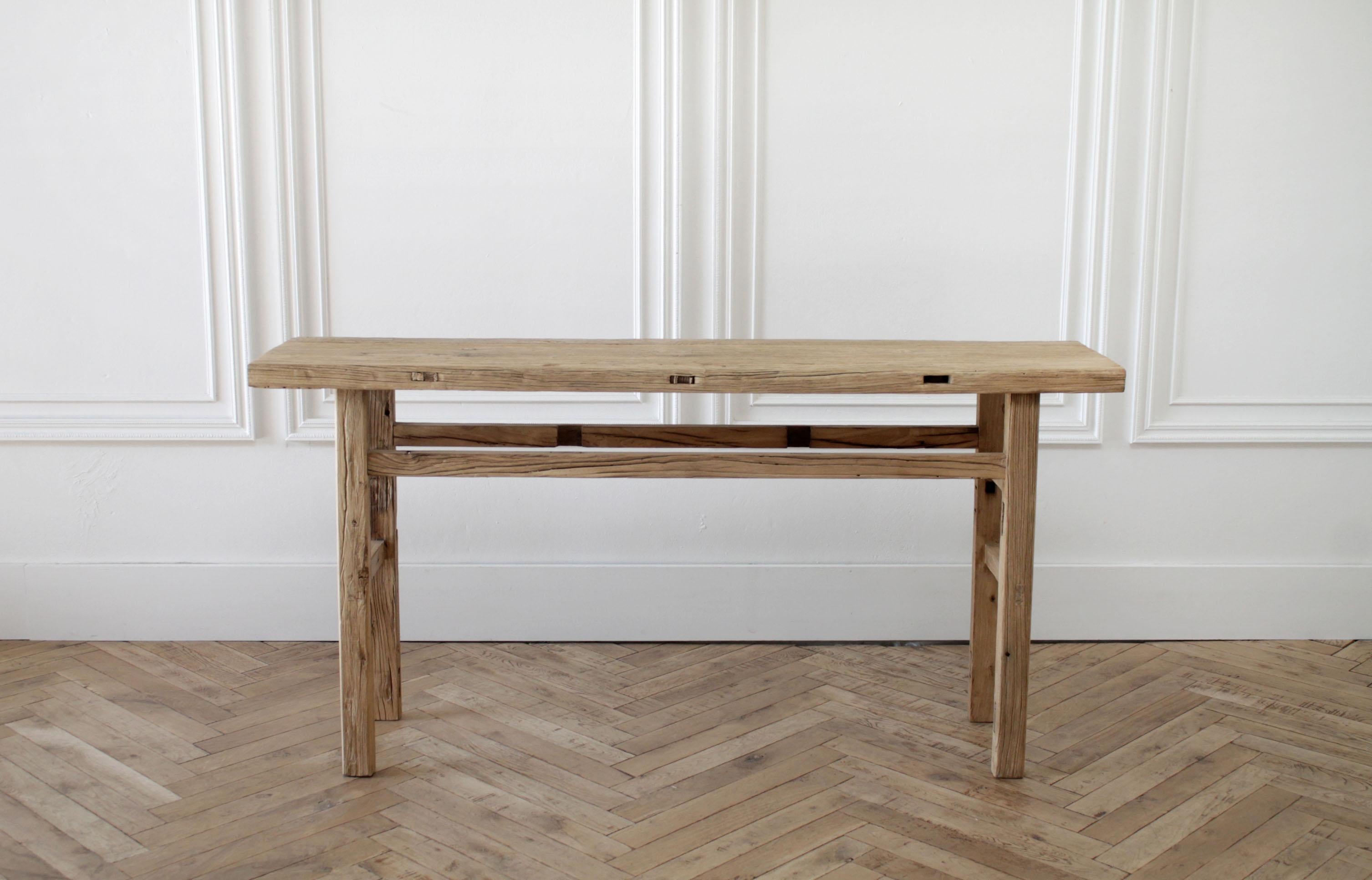 vintage wood console table