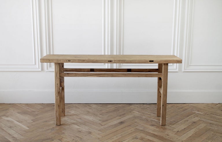 Vintage Elm Wood Console Table At 1stdibs