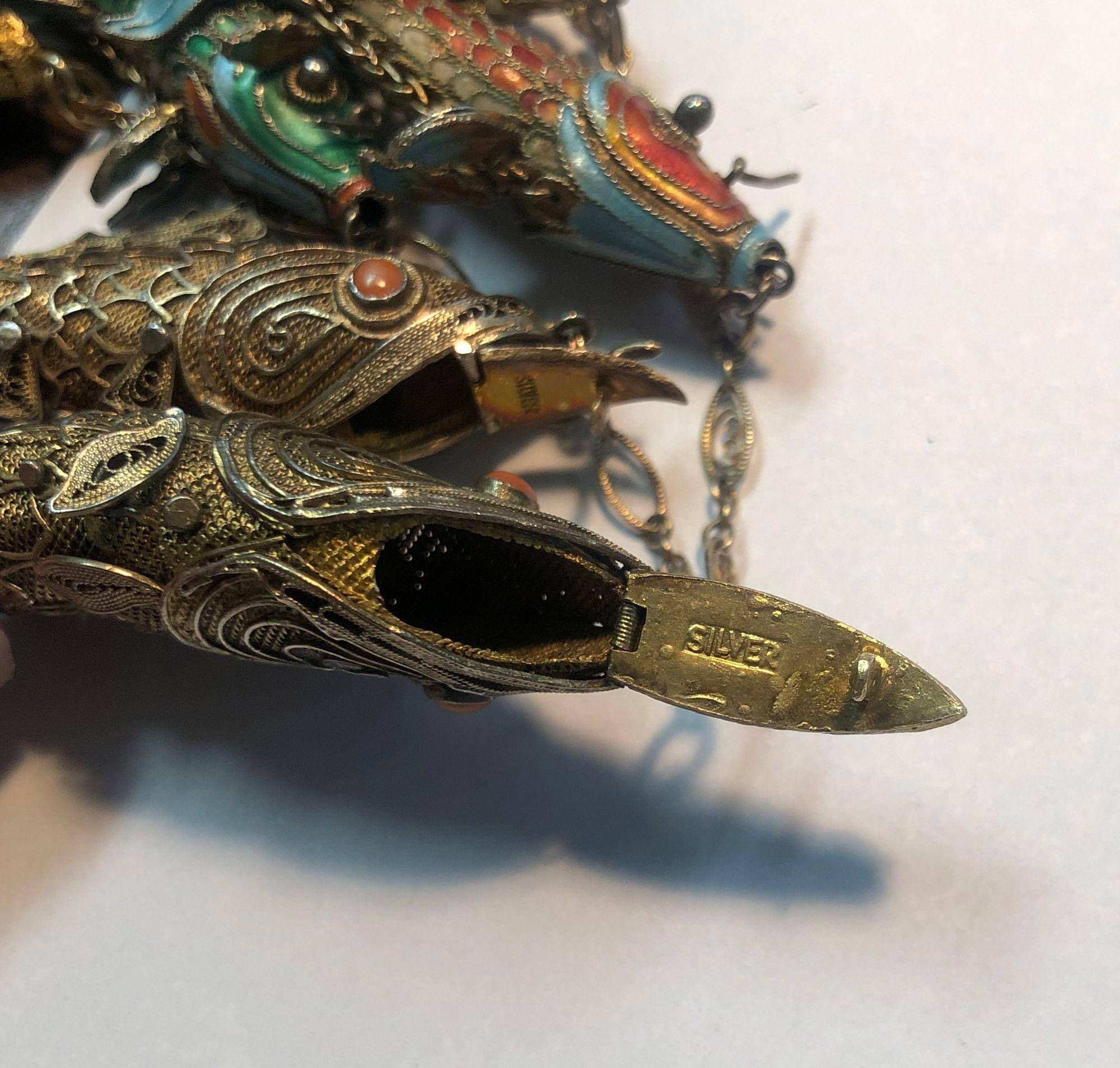 20th Century Vintage Chinese Export Koi Fish Necklace from the 1920s-1940