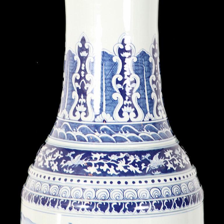 20th Century Vintage Chinese Extra-Large Blue and White 'Palace Vase' 